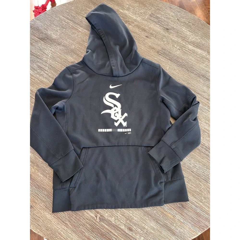 Nike MLB Authentic Chicago White Sox Pullover Fleece Hoodie Boys‎ Small Black